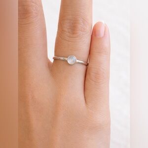 925 Sterling Silver moonstone  boho dainty ring